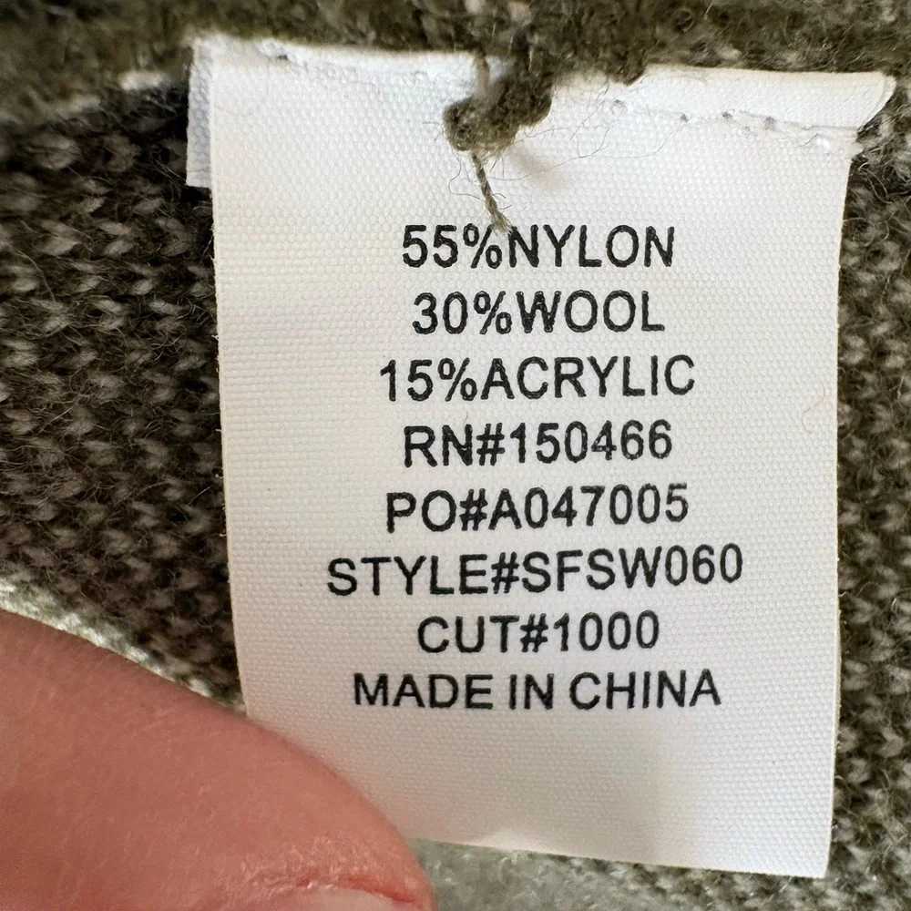 Pixley Olive and White Patterned Cardigan - Picture 6 of 6